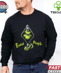 Ew People Grinch, Grinch Open Zipper T Shirt