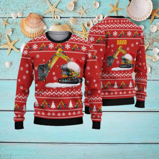 Excavator Christmas Ugly Sweater