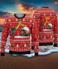 Excavator Christmas Ugly Sweater
