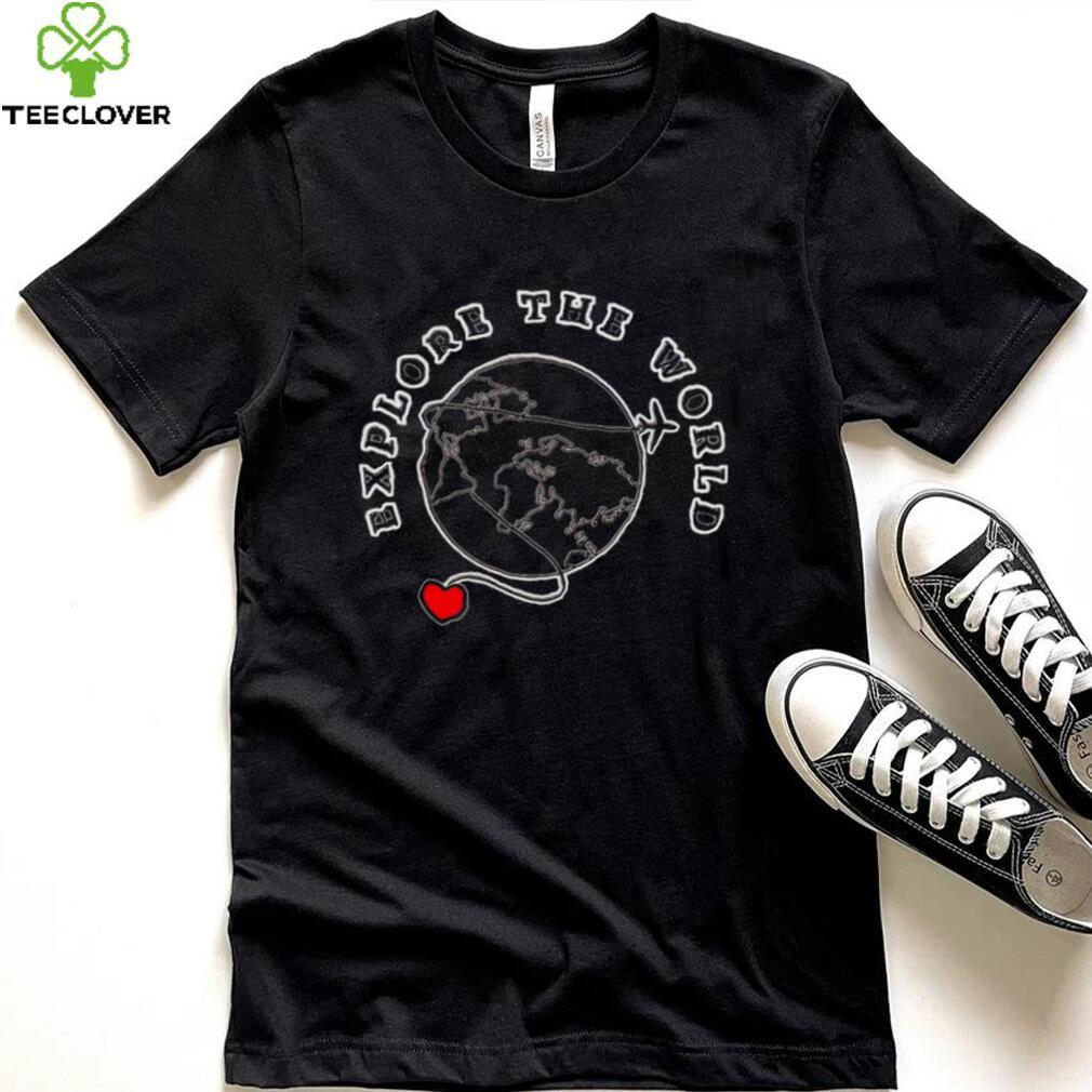 Explore the World heart Planet shirt Explore the World heart Planet shirt