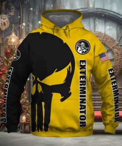 Exterminator Punisher Skull US Flag Black Yellow 3D Printed Hoodie