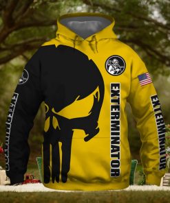 Exterminator Punisher Skull US Flag Black Yellow 3D Printed Hoodie
