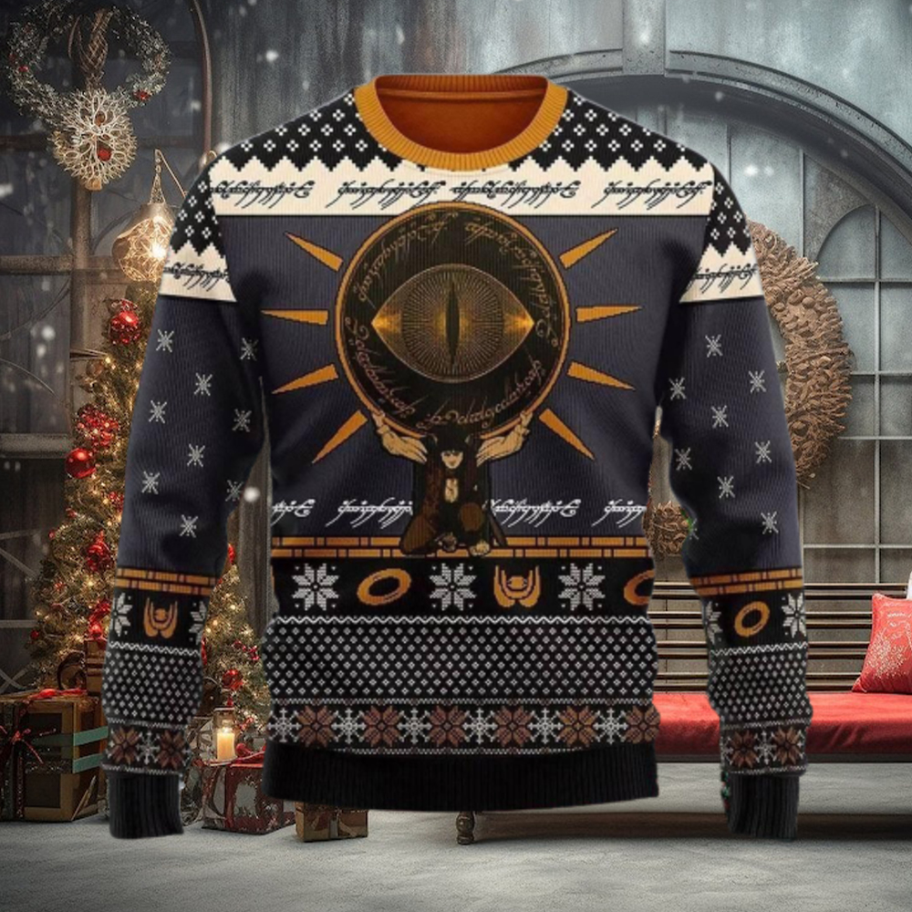 Eye Of Sauron Black Knitted Sweater Ugly Christmas Shirt Eye Of Sauron Black Knitted Sweater Ugly Christmas Shirt