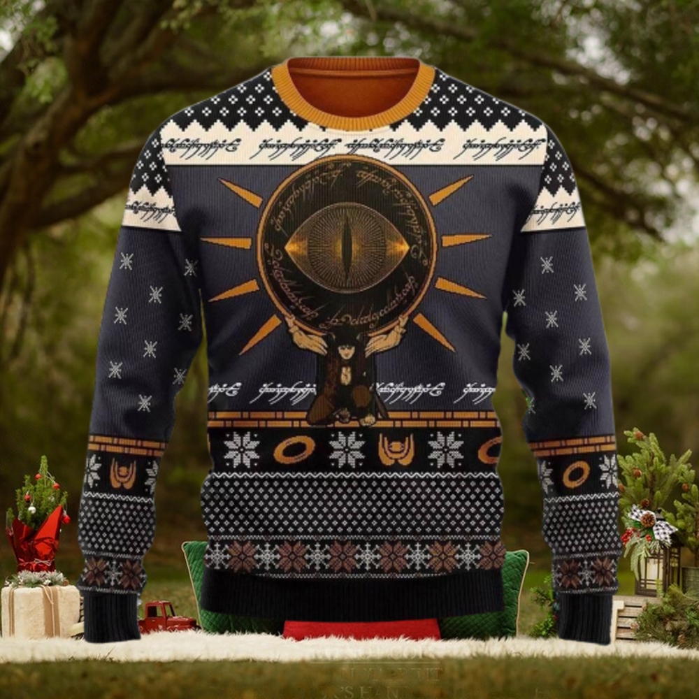 Eye Of Sauron Black Knitted Sweater Ugly Christmas Shirt Eye Of Sauron Black Knitted Sweater Ugly Christmas Shirt