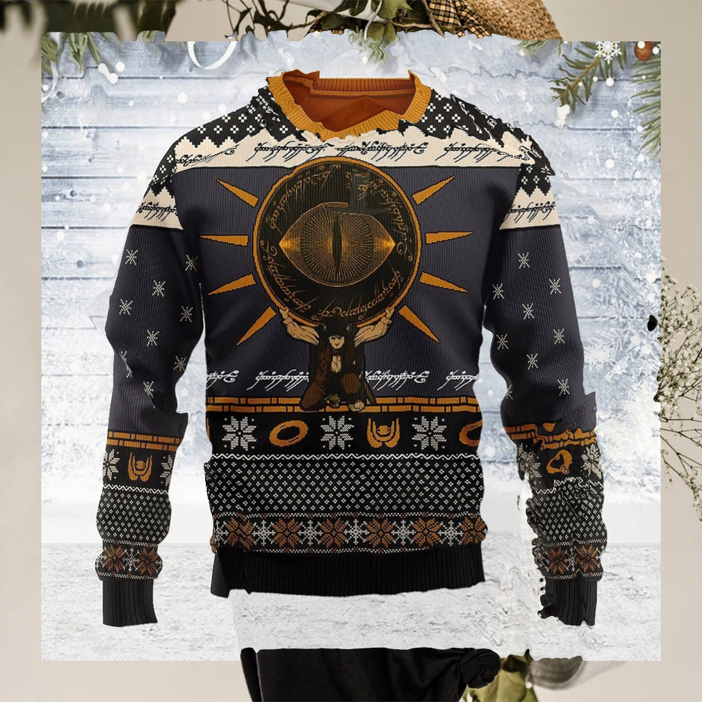 Eye Of Sauron Black Knitted Sweater Ugly Christmas