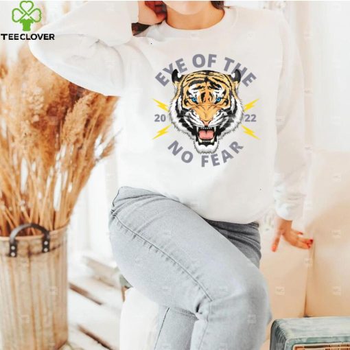 Eye of The Tiger No Fear, Vintage Graphic Letter Printed Long Sleeve T Shirt