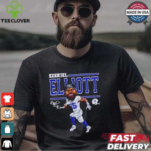 Ezekiel Elliott Dallas Cartoon Football Signature hoodie, sweater, longsleeve, shirt v-neck, t-shirt