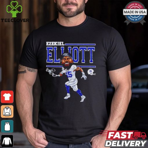 Ezekiel Elliott Dallas Cartoon Football Signature hoodie, sweater, longsleeve, shirt v-neck, t-shirt