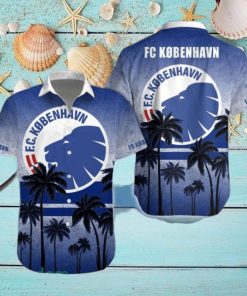 F.C. København Blue Palm Tree Hawaiian Shirt Impressive Gift
