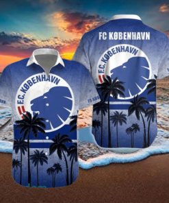 F.C. København Blue Palm Tree Hawaiian Shirt Impressive Gift