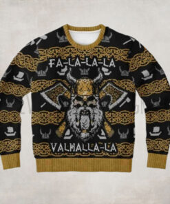 FA LA LA LA Valhalla La Ugly Christmas Wool Sweater