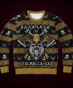 FA LA LA LA Valhalla La Ugly Christmas Wool Sweater