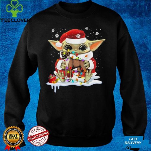 FAYMYNIES Funny Baby #Yoda Hug Boxer Dog Christmas T Shirt