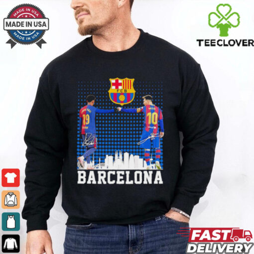 FC Barcelona Lamine Yamal and Lionel Messi signatures shirt