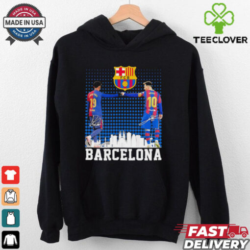 FC Barcelona Lamine Yamal and Lionel Messi signatures shirt