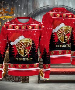 FC Ingolstadt Ugly Christmas Sweater Santa Hat Logo Tree Gift For Men And Women