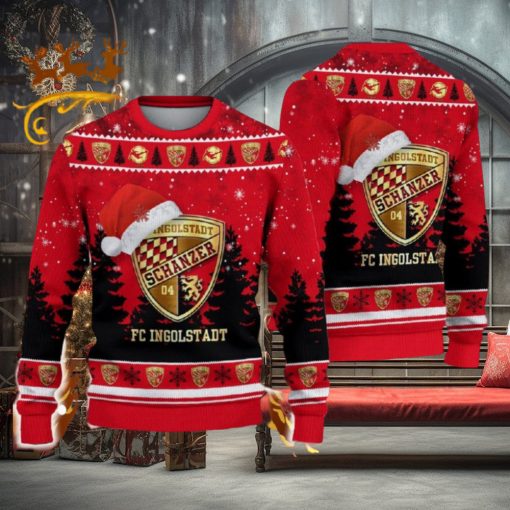 FC Ingolstadt Ugly Christmas Sweater Santa Hat Logo Tree Gift For Men And Women