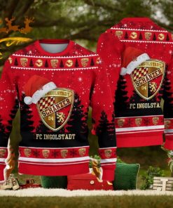 FC Ingolstadt Ugly Christmas Sweater Santa Hat Logo Tree Gift For Men And Women
