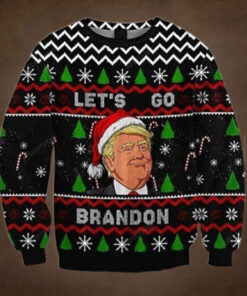 FJB Let’s Go Brandon Santa Trump Christmas Sweater – Unisex Funny Winter Holiday Ugly Christmas Sweater