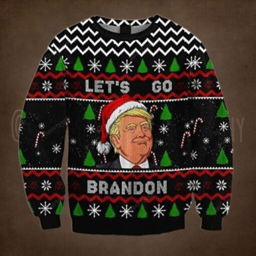 FJB Let’s Go Brandon Santa Trump Christmas Sweater – Unisex Funny Winter Holiday Ugly Christmas Sweater