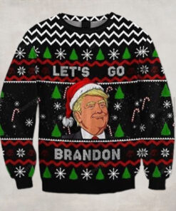 FJB Let’s Go Brandon Santa Trump Christmas Sweater – Unisex Funny Winter Holiday Ugly Christmas Sweater