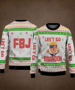 FJB Let’s Go Brandon Trump Holiday Christmas Sweater – Unisex Funny Winter Holiday Ugly Christmas Sweater
