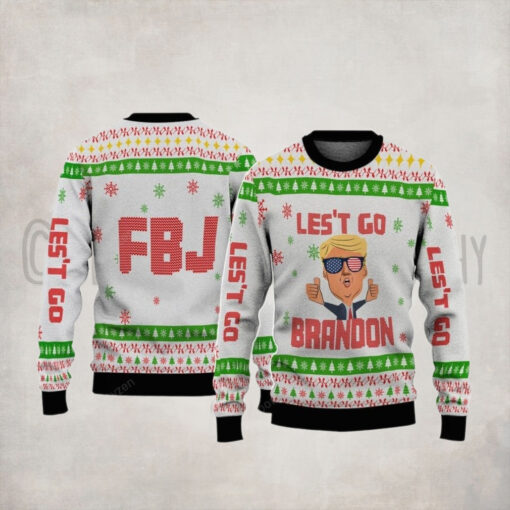 FJB Let’s Go Brandon Trump Holiday Christmas Sweater – Unisex Funny Winter Holiday Ugly Christmas Sweater