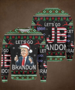 FJB Trump Funny Let’s Go Brandon Christmas Sweater HD – Unisex Funny Winter Holiday Ugly Christmas Sweater