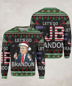 FJB Trump Funny Let’s Go Brandon Christmas Sweater HD – Unisex Funny Winter Holiday Ugly Christmas Sweater