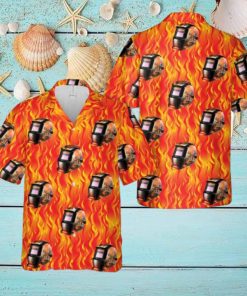 FLAMING SKULL Welding Helmet Hawaiian Shirt Beach Hoilday Summer Gift