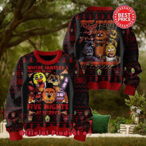 FNAF Where Fantasy Fun Come To Life Ugly Christmas Sweater