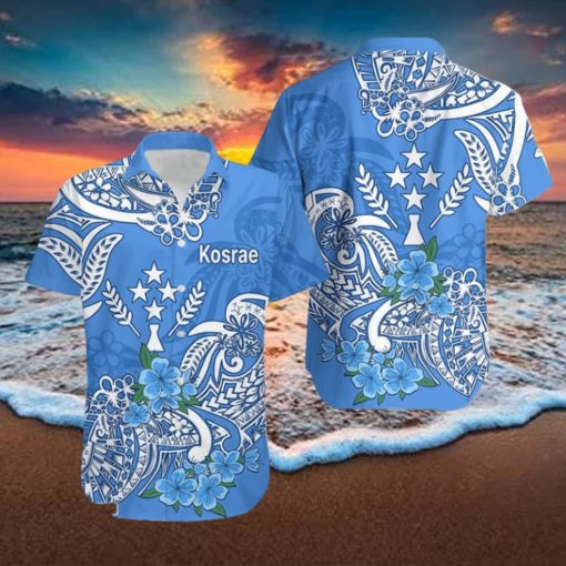 FSM Kosrae State Hawaiian Shirt Polynesian Floral Tribal