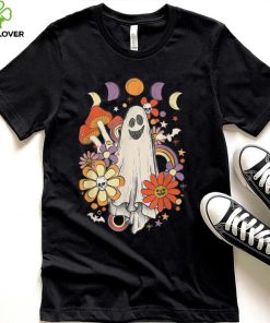 Vintage Halloween Spooky Ghost Floral Hippie 2022 T Shirt
