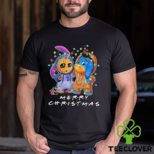 Baby Groot and baby Eeyore merry christmas light shirt