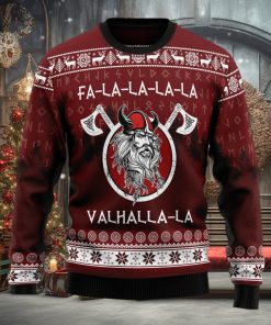 Fa la la la Valhalla la Viking Ugly Christmas Sweater Thankgiving Gift Men Women