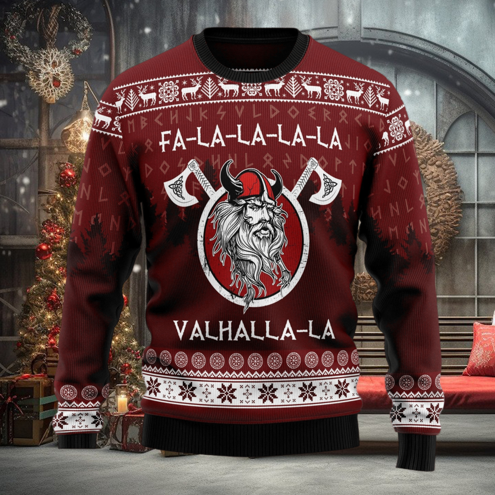 Fa la la la Valhalla la Viking Ugly Christmas Sweater Thankgiving Gift Men Women Fa la la la Valhalla la Viking Ugly Christmas Sweater Thankgiving Gift Men Women