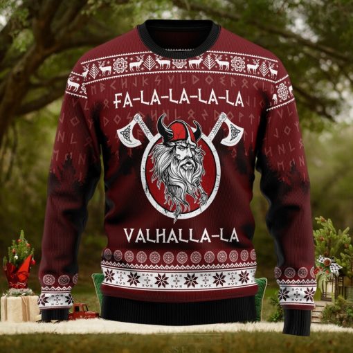 Fa la la la Valhalla la Viking Ugly Christmas Sweater Thankgiving Gift Men Women