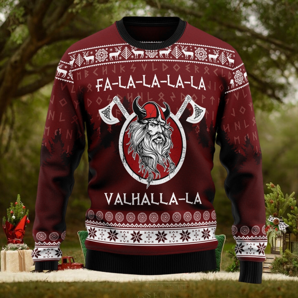 Fa la la la Valhalla la Viking Ugly Christmas Sweater Thankgiving Gift Men Women Fa la la la Valhalla la Viking Ugly Christmas Sweater Thankgiving Gift Men Women