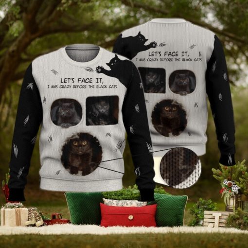 Face It Black Cats Cute Trending Shirts For Cat Lovers 3D Ugly Sweater Christmas Gift Sweater