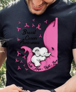 Faith Hope Fight Love Elephant Breast Cancer Awareness T Shirt