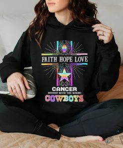 Faith Hope Love Cancer Messed With The Wrong Dallas Cowboys Pride Shirt