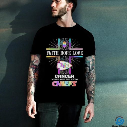 Faith Hope Love Cancer Messed With The Wrong Kansas City Chiefs Pride Shirt