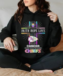Faith Hope Love Cancer Messed With The Wrong Kansas City Chiefs Pride Shirt