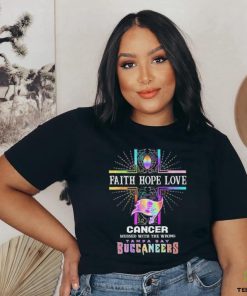 Faith Hope Love Cancer Messed With The Wrong Tampa Bay Buccaneers Pride Shirt