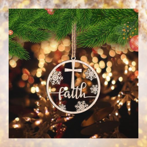 Faith Wooden Ornament Cutout Christmas Ornament