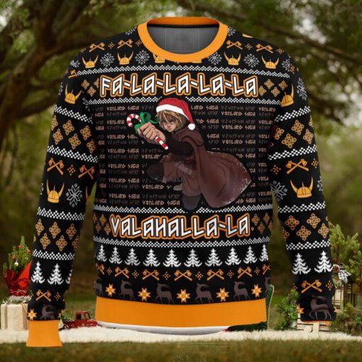 Falalala Valahalla Vinland Saga 3D Ugly Christmas Sweater Unisex Christmas Sweater For Men And Women