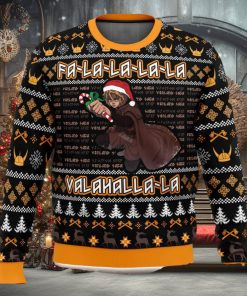 Falalala Valahalla Vinland Saga 3D Ugly Christmas Sweater Unisex Christmas Sweater For Men And Women
