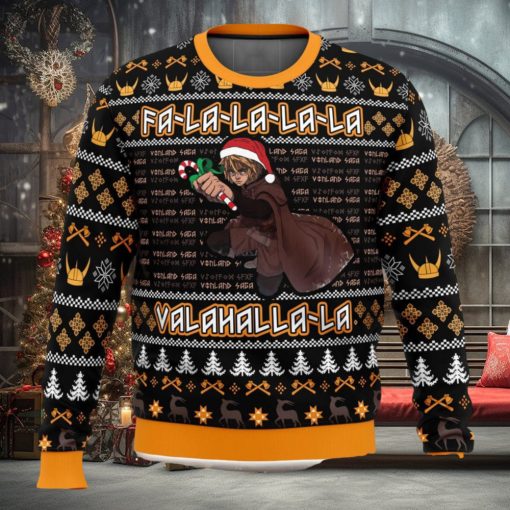 Falalala Valahalla Vinland Saga 3D Ugly Christmas Sweater Unisex Christmas Sweater For Men And Women
