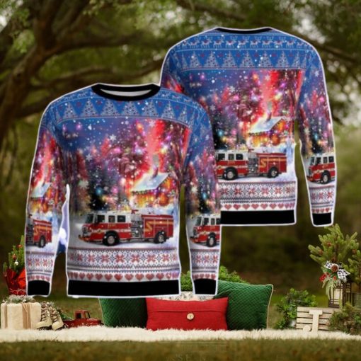 Falconer Fire Department AOP Ugly Sweater Gift For Christmas