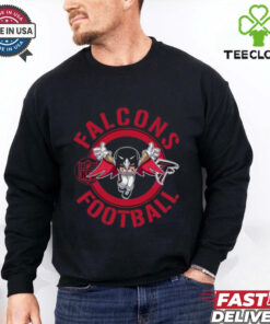 Falcons Football NFL Rush Zone Cartoon Character Shirt featuring a fun, animated design with the Falcons’ mascot and characters from the NFL Rush Zone, perfect for fans who love a playful and spirited take on their team pride.